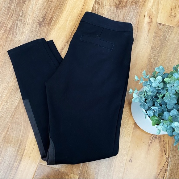 Gap Black Thick Textured Riding Pants Faux Suede Patch Skinny Bottoms 4 - Picture 5 of 6